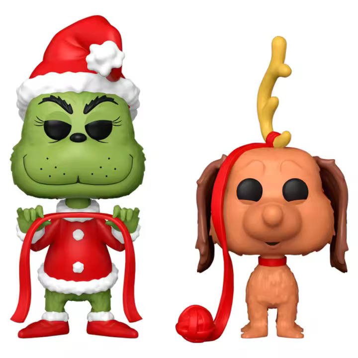 Blister 2 figuras POP The Grinch - Grinch & MaxFigura  Coleccionable - Idea de Regalo- Mercancia Oficial - Juguetes para Niños y Adultos - Movies Fans - Muñeco para Coleccionistas y Exposición - 1