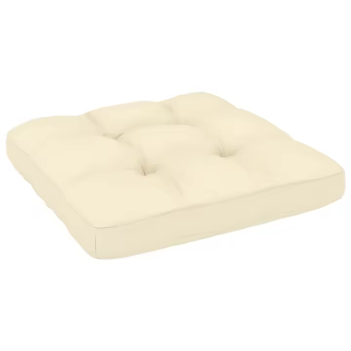 vidaXL Sofá central de jardín y cojines madera madera pino crema - 1