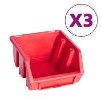 vidaXL Kit de cajas de almacenaje 34 pzas paneles de pared rojo negro - details 1