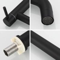 Grifo De Cocina Y Baño De Acero Inoxidable Negro Y Oro Con Apertura Rápida Para Aumentar La Altura Monohole Montaje En Mesa - details 4