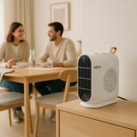 Termoventilador frío-calor Jocca 2000W portátil, compacto y ligero, con termostato regulable, 2 niveles de calor, ventilador de aire fresco y caliente, bajo consumo, asa de transporte, seguridad contra sobrecalentamiento, ideal para hogar y oficina - details 2