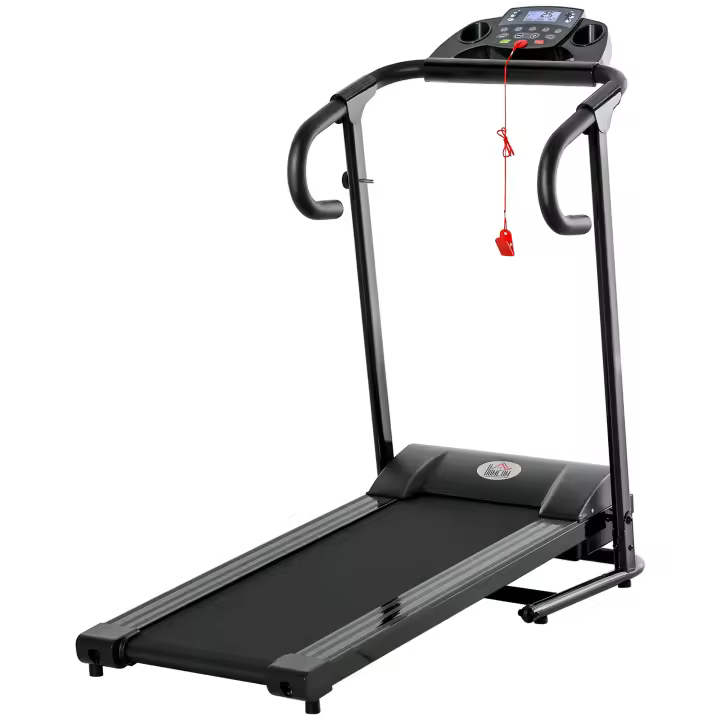 HOMCOM Cinta de correr eléctrica, plegable, con pantalla LCD, velocidad 0,8-10km/h y 3 programas, potencia 500 W, 123 x 62 x 117 cm, negra - 1