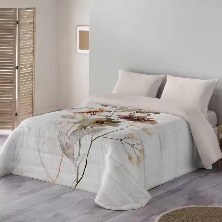 Naturals - Edredón Nórdico 300 gr Estampado Floral - Microfibra Extrasuave -  Acolchado Gran Confort, Antialérgico y Transpirable - Cama 90/135/150/180 - Fabricado en España - 1