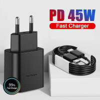 Cargador USB Type C de 45 W, Adaptador de viaje Europeo para Samsung Galaxy S24, S23, S22, S21 Ultra Plus, A25, A15, A53, A52, A14, iPhone Pixel, cable de datos de 2 M, Negro - details 1