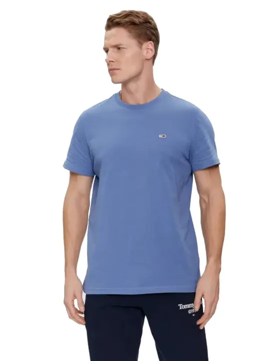 Tommy Hilfiger Camiseta Slim Jersey Azul Celeste - 1