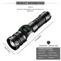Linterna Táctica LED Más Potente Con Láser Blanco Recargable Por USB Luz De Torcha Con Zoom Y Gran Alcance Para Camping - details 5
