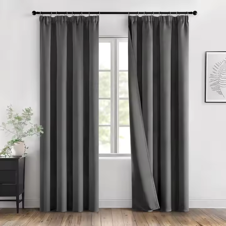 MIULEE Cortinas Salon Oscuro Cortinas Termicas Aislantes Frio y Calor Cortinas 140x245 CM Opacas Fruncidas Dormitorio Habitacion Modernas 2 Piezas,Beige - 1