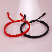 Pulsera De Hilo Tejido a Mano En Rojo Y Negro Amuleto Budista Para Mujeres Y Niñas Joyería De La Suerte Pulsera De Cordón Tíbetana Clásica - details 5