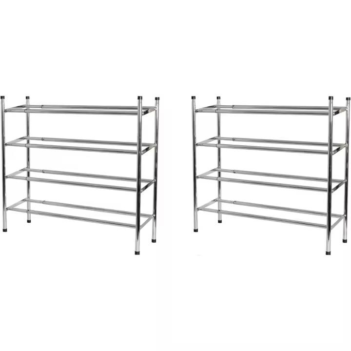 MAXELLPOWER Juego de 2 zapateros de 3 baldas, Organizador Zapatos, Zapatero metalico 3 baldas, estanteria Zapatos, Zapatero Entrada recibidor 62x23x51cm Cada Zapatero - 1