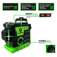 Pracmanu Nivel Láser 3D De 12 Líneas Auto-Nivelado Rayos Verdes Horizontales Y Verticales Super Potentes Para Construcción Y Jardinería - details 2
