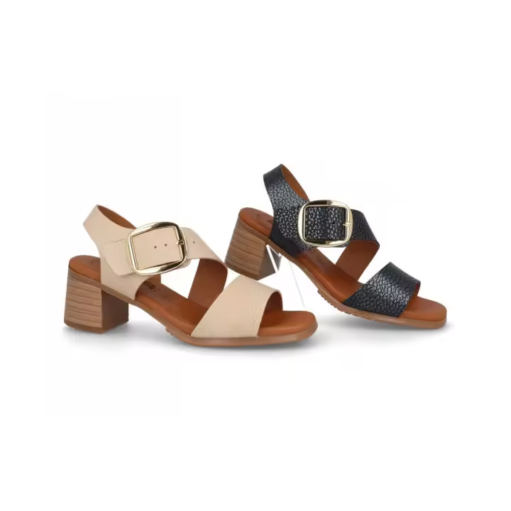 3420 - BDA SANDALIAS DE TACÓN   COLORES : NEGRO , BEIGE  TALLAS : 35 AL 41  CORTE EXTERIOR : PIEL  FORRO INTERIOR : PIEL  PLANTILLA : PIEL / GEL    ALTURA TACÓN / CUÑA : 5,5 CM.  PISO : SINTÉTICO - 1