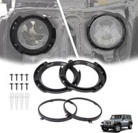 Juego De Bajadas De Faros Redondos De 7 Pulgadas Para Jeep Wrangler JK 2007-2017 Soporte Metálico De Anillo Para Luz Accesorios De Automóvil - details 0
