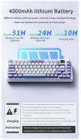 Teclado Mecánico De Juegos AJAZZ AK820 MAX RGB Bluetooth Sin Cables Con Perilla 82 Teclas Keycaps PBT Para PC Portátil - details 14