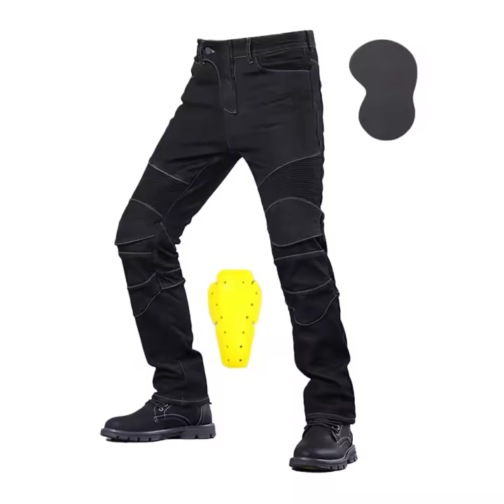 Pantalones De Motocicleta Para Hombre Anti-caída Clásicos Para Conducir Motocicleta Jeans De Denuedo Para Todas Las Estaciones Con Protección CE - 1