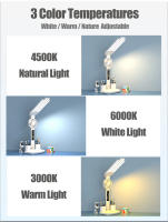 Lámpara De Escritorio LED Con Ventilador Y Reloj Digital USB Luz De Lectura Táctil Plegable De 3 Colores Luz Nocturna Para Ojos Cuidado - details 5