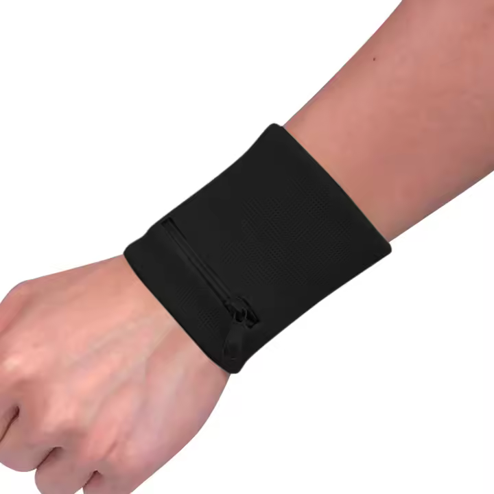 Bolso De Muñeca Para Correr Y Ciclismo Con Cierre Seguro Y Almacenamiento Deportivo Para Gimnasio Y Viajes 1 Pieza Universal Para Mayores De 13 Años Material De Algodón - 1