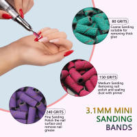 Kit De 100 Piezas De Bandas De Pulido Mini Para Uñas Con Mandril Y Brocas Eléctricas Accesorios De Manicura Herramienta Para Eliminar Piel Muerta - details 1