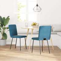 vidaXL Sillas de comedor 2 unidades terciopelo en color Verde claro/Marrón/Azul y más | cómodas modernas ergonómicas para comedor cocina salón hogar - details 2