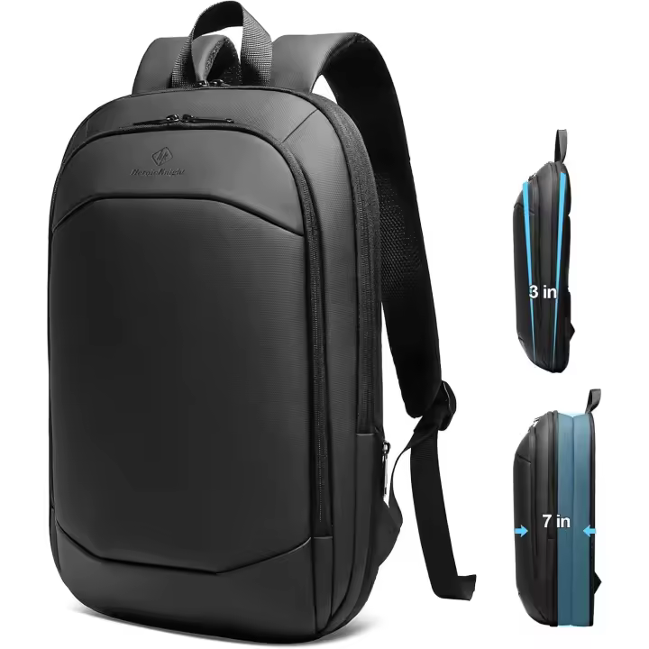 Mochila Ordenador Portatil 15.6'' Expandible Impermeable Casual Compacta Ligera Delgada Elegante para Trabajo Universidad Casual Cremalleras YKK - 1