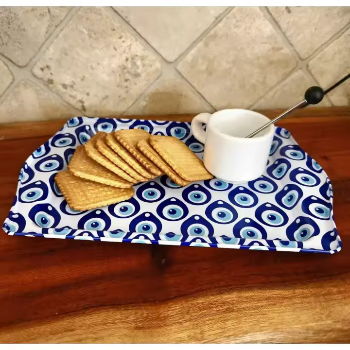 MYSTIC JEWELS - Bandeja con diseño de mal de ojo  (25 cm x 16 cm) para servir en casa - 1