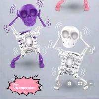 Nueva Juguete De Decompresión 3D Danza Calavera Muñeco Cabeza Truco Reloj Decoración Calavera Hombre Juguete De Halloween - details 8