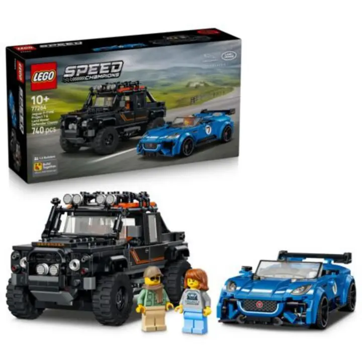 LEGO® 77264 Speed Champions Jaguar Project 7 y Land Rover Defender – Maquetas de Coches - 1