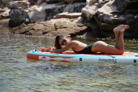 FunWater tabla de remo de pie inflable con PVC de alta densidad, soporte antideslizante EVA, sistema de refuerzo de 4 puntos, maletín de viaje portátil y accesorios para uso acuático. - details 2