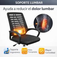 T-lovendo - Silla de Oficina Ergonómica con Soporte Lumbar y Respaldo de Malla Transpirable - Altura Regulable - Giratoria - details 2