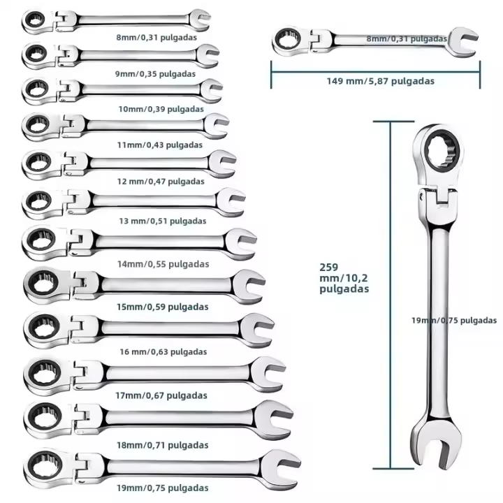 Llave De Eje Plegable Ratchete 1 Pieza Herramienta Métrica Para Reparación De Automóviles Y Hogar En El Garage - 1