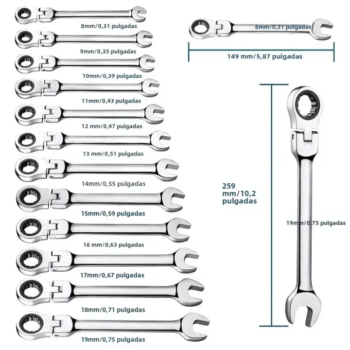 Llave De Eje Plegable Ratchete 1 Pieza Herramienta Métrica Para Reparación De Automóviles Y Hogar En El Garage - 1