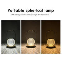 Lámpara De Mesa Vintage De Bola De Cristal Táctil Recargable Por USB Para Decoración De Dormitorio Luz Nocturna De Acrílico - details 2