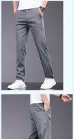 Pantalones Casuales Para Hombre Verano Lyocell Elásticos Cintura Media Gris Negro Negocios Talla 28-38 Ropa De Marca - details 4