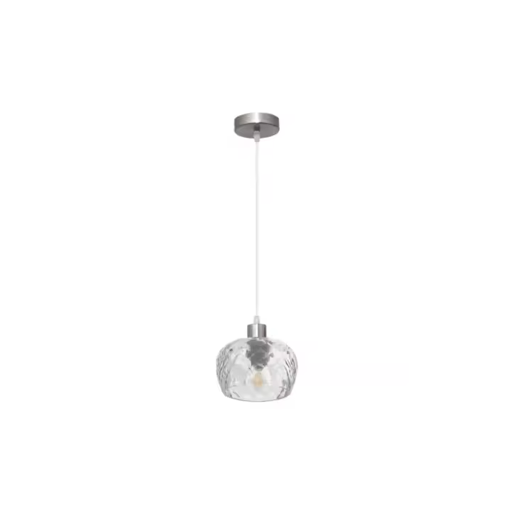 Fabrilamp - Colgante Estela 1xe27 Cromo Regx13x13 Cm C/tulipa Cristal Tallado Transparente - 1