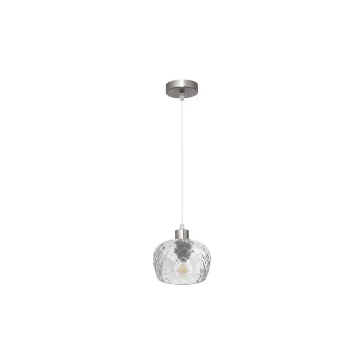 Fabrilamp - Colgante Estela 1xe27 Cromo Regx13x13 Cm C/tulipa Cristal Tallado Transparente - 1