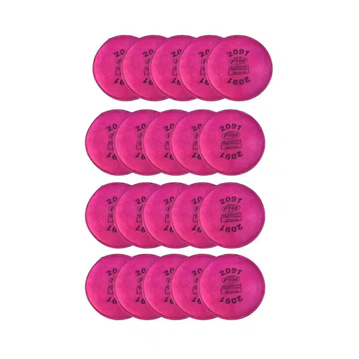 Paquete de 20 filtros de partículas 2091 P100 compatibles con 2091, reemplazo para 6000, 6200, 6800, 7000 FF-4 - 1