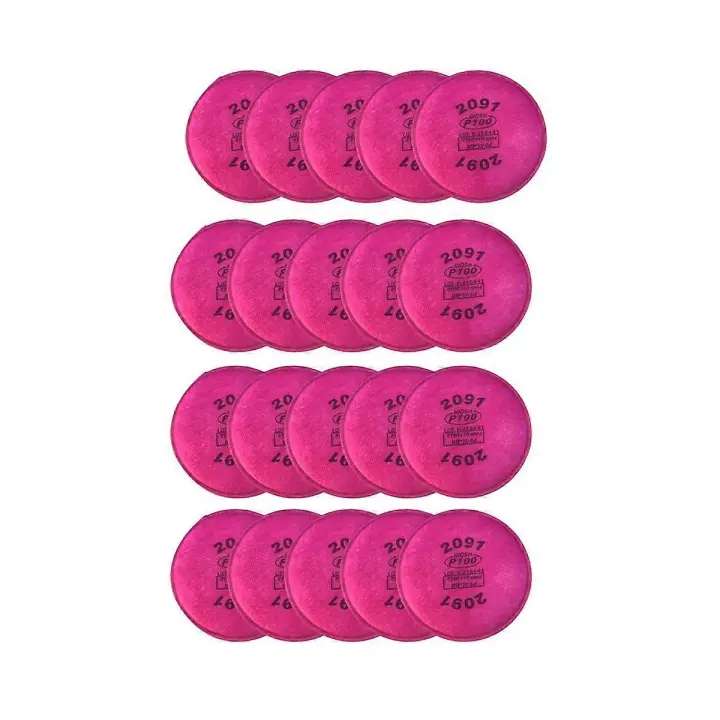 Paquete de 20 filtros de partículas 2091 P100 compatibles con 2091, reemplazo para 6000, 6200, 6800, 7000 FF-4 - 1
