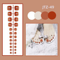 24 Pcs Uñas Postizas Removibles Para Dedos Del Pie En Color Sólido Gloss Fácil De Usar Sin Pegamento Uñas Falsas De Acrílico Para Arte De Uñas - details 8