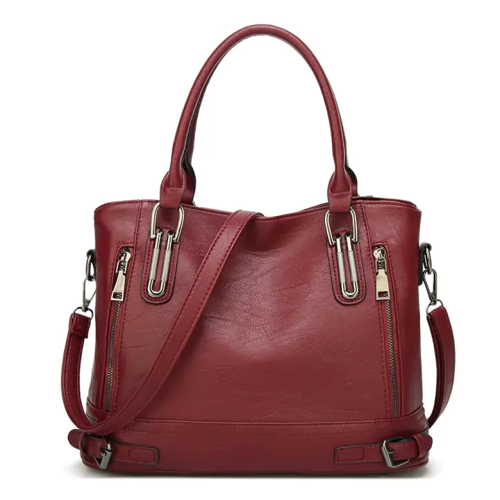 Bolso Bandolera de Cuero PU para Mujer, Bolso de Hombre informal, Bolso de mano de Gran Capacidad - 1