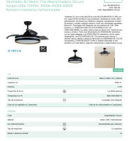 FABRILAMP Ventilador Dc Nalon 72w Negro/madera Oscura 3aspas109d 7200lm 3000k,4500k,6000k Remoto+memoria+temporizador Incluye mando a distancia y dos tijas de 10 y 25 centímetro Productos originales calidad de confianza - details 1