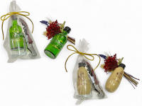 Lote de 10 miniaturas de bebida de 5 cl y sacacorchos en chupito de cristal con bolsa de regalo con lazo - Regalos originales para invitados de boda, aniversarios, comuniones, bautizos, cumpleaños, despedidas de soltero/soltera - details 0