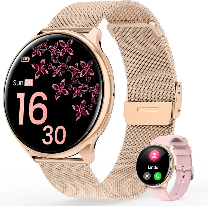 Reloj inteligente de mujer de 3,53 cm con 120+ modos deportivos, podómetro, 100+ ejercicios - Moderno, polímero de alta refracción, impermeable IP67, carga magnética,  - Ideal para el Día de San Patricio, temporada escolar, día, Navidad, Halloween, Acción - 1