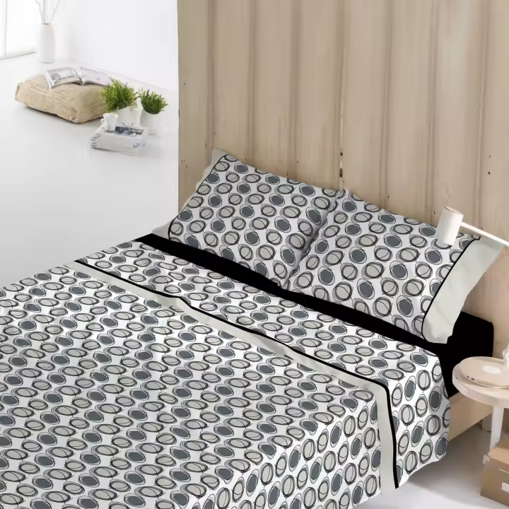 NATURALS - Juego de Sábanas Estampadas 3/4 Piezas - 10 Modelos Diferentes - 50% Algodón 50% Poliéster Extra Suave - 144 Hilos - Incluye Sábana Bajera + 1/2 Fundas de Almohada - Cama 90/105/135/150/180 - 1