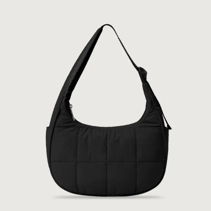 Bolso De Hombro Para Mujer Puffer Crescent Cuadrado Ajustable Con Cremallera Bolso De Viaje De Nylon Para Trabajo - 1
