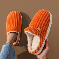 Pantuflas De Invierno Unisex Color Sólido Conciso Suaves No Especiales Calor Fluffy Mule Slides Para Hombres Y Mujeres Casuales Algodón Zapatos Antideslizantes Interiores - details 16