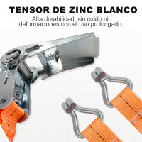 Cinta de Amarre Resistente para Carga,Correa para asegurar objetos / mercancías, Correa de Amarre de Poliéster Reforzada, Alta Resistencia y Protección  - Naranja - details 1