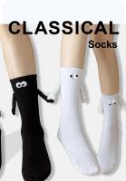 Calcetines De Medio Tobillo Para Mujer Con Muñecos Magnéticos 1/2 Pares Pareja Sostén Personalizado Moda Calcetines Casuales De Poliéster Y Spandex - details 0