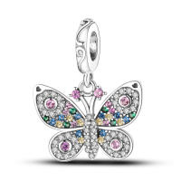 Encanto De Colgante De Árbol De Familia Platinado En Plata Para Pulsera De Bangle Y Collar DIY Regalo Con Doble Vuelo Aéreo - details 118
