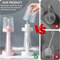 Soporte para cepillo de dientes con vaso/cubierta para cepillo de dientes, soporte para pasta de dientes para dientes de dientes normales y Eléctricos, Organizador de almacenamiento Dental - details 1