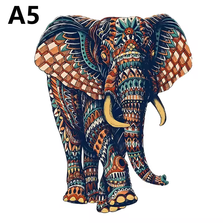 Rompecabezas De Madera En Forma De Elefante Único Juguete De Alivio Del Estrés Para Adultos Regalo De Cumpleaños Y Vacaciones - 1