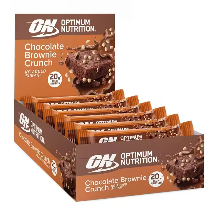 Optimum Nutrition - Chocolate Brownie Crunch Bar 65 gr x 10 barritas - Sin azúcares añadidos - 1